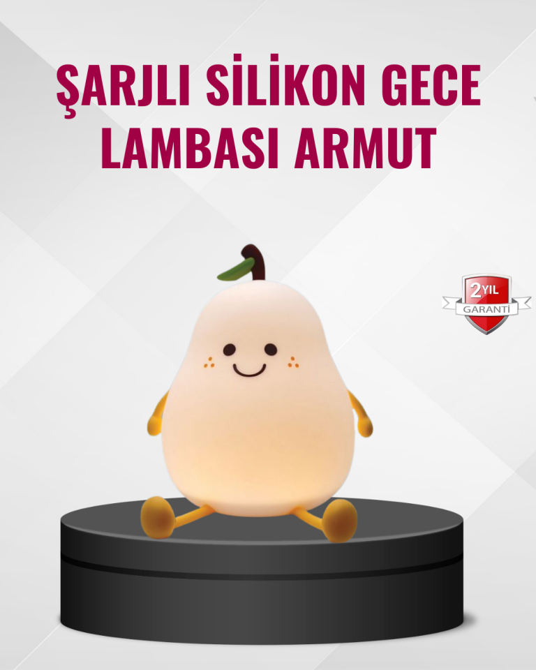 YamanHobi Armut Gece Lambası USB Şarjlı Ayarlanabilir LED Masa Lambası