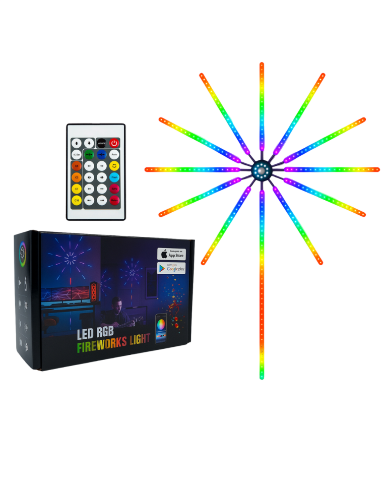 RGB LED Duvar Dekoru Sökülebilir Kollu Havai Fişek Işık Sistemi - Lisinya