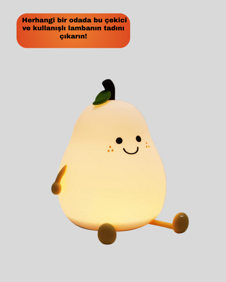 YamanHobi Armut Gece Lambası USB Şarjlı Ayarlanabilir LED Masa Lambası