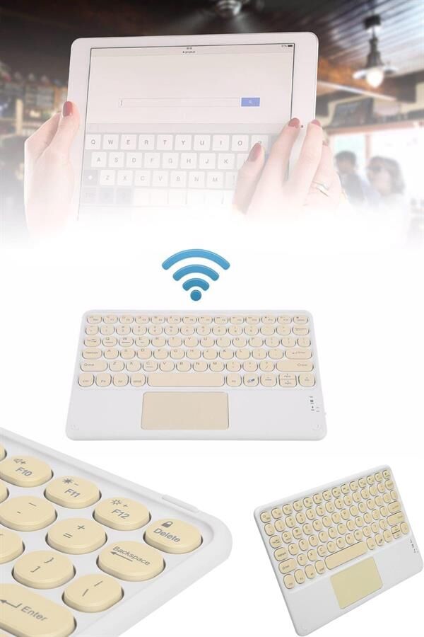 Android ve İOS Uyumlu Bluetooth Klavye Touchpad Slim Kablosuz Wifi Q Klavye - Lisinya