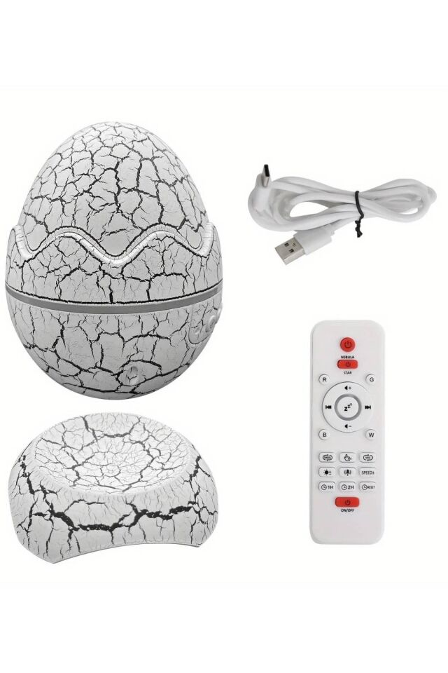 Yumurta Görünümlü Masa ve Gece Lambası Renk Değiştirebilen Projektör - Lisinya