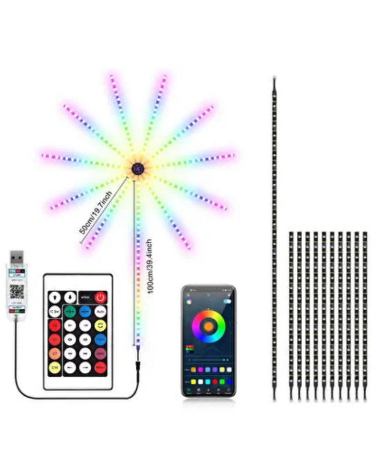 Modüler RGB LED Duvar Işığı Havai Fişek Efektli Uzaktan Kumandalı - Lisinya
