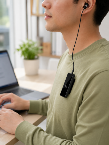 Klipsli Tek Kulaklıklı Kablosuz Bluetooth Kulaklık Dijital Ekranlı Taşınabilir Model - Lisinya