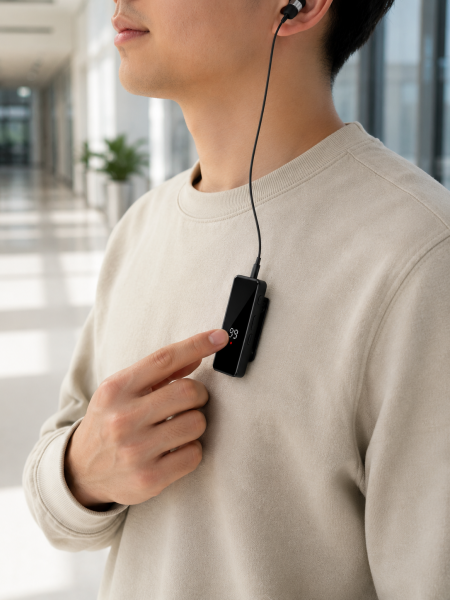 Klipsli Tek Kulaklıklı Kablosuz Bluetooth Kulaklık Dijital Ekranlı Taşınabilir Model - Lisinya