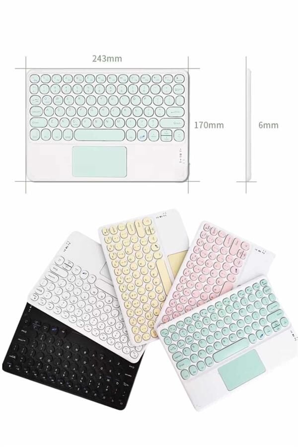 Touchpad Tüm Cihazlara Uyumlu Bluetooth Klavye Touchpad Slim Kablosuz Wifi Q Klavye - Lisinya