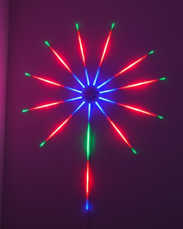 Akıllı RGB LED Havai Fişek Duvar Lambası Kumandalı ve Uygulama Kontrollü - Lisinya