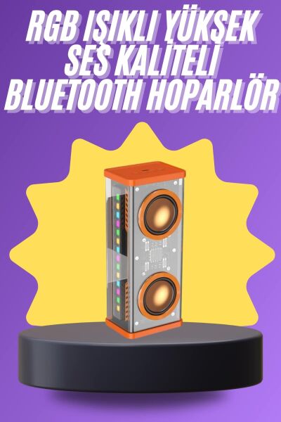 Yüksek Ses Kaliteli Kablosuz 5.0 Bluetooth Hoparlör RGB Işıklı