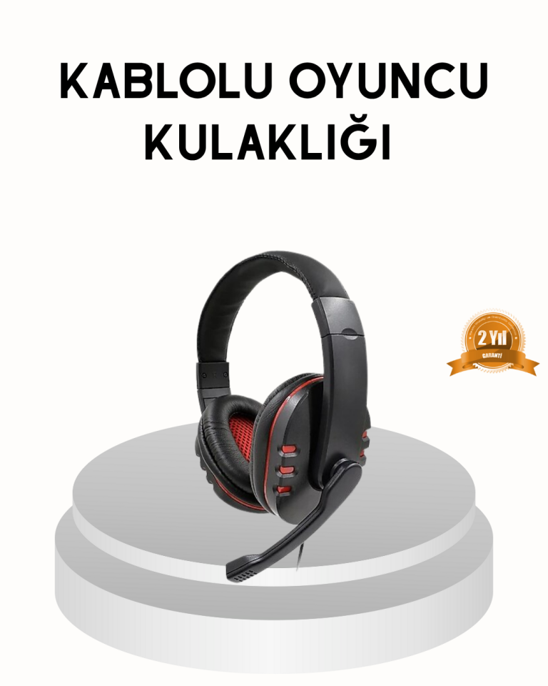 YamanHobi Mikrofonlu Oyuncu Kulaklığı 3.5 mm Stereo Kablolu Kulaklık