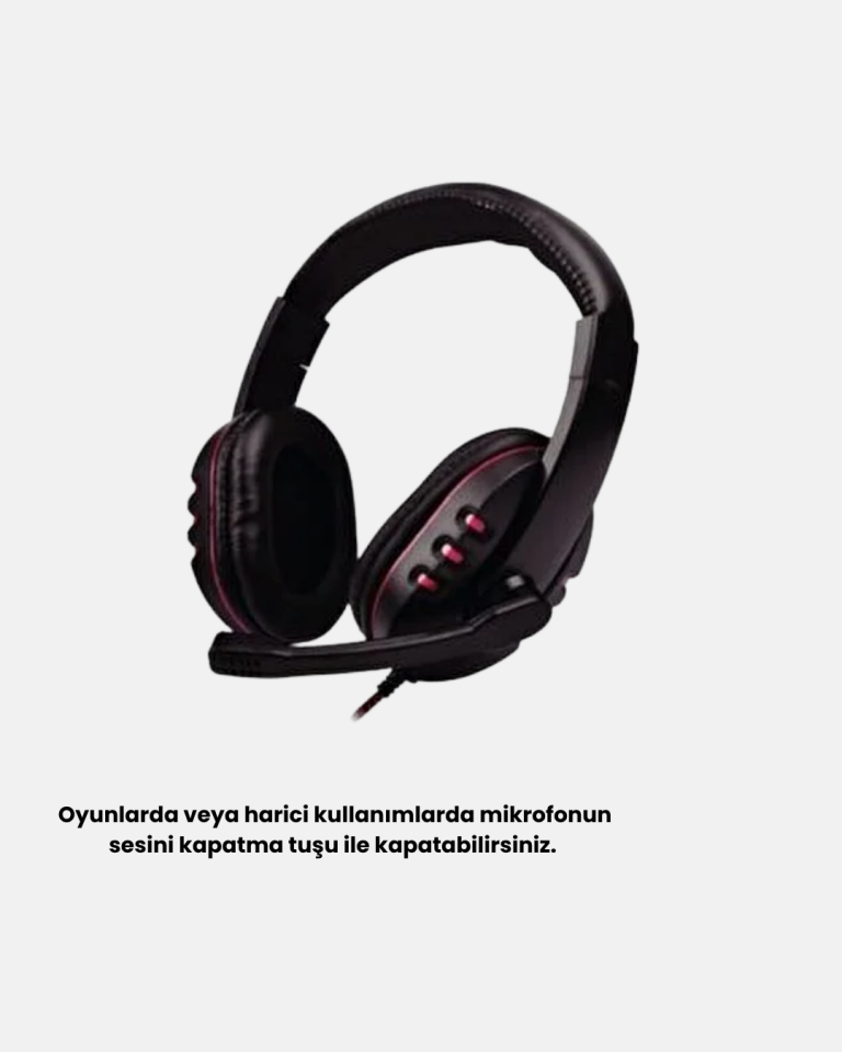 Profesyonel Gaming Kulaklık – Mikrofonlu, Yumuşak Pedli, Stereo Ses Kalitesi, Tere Dayanıklı - Lisinya