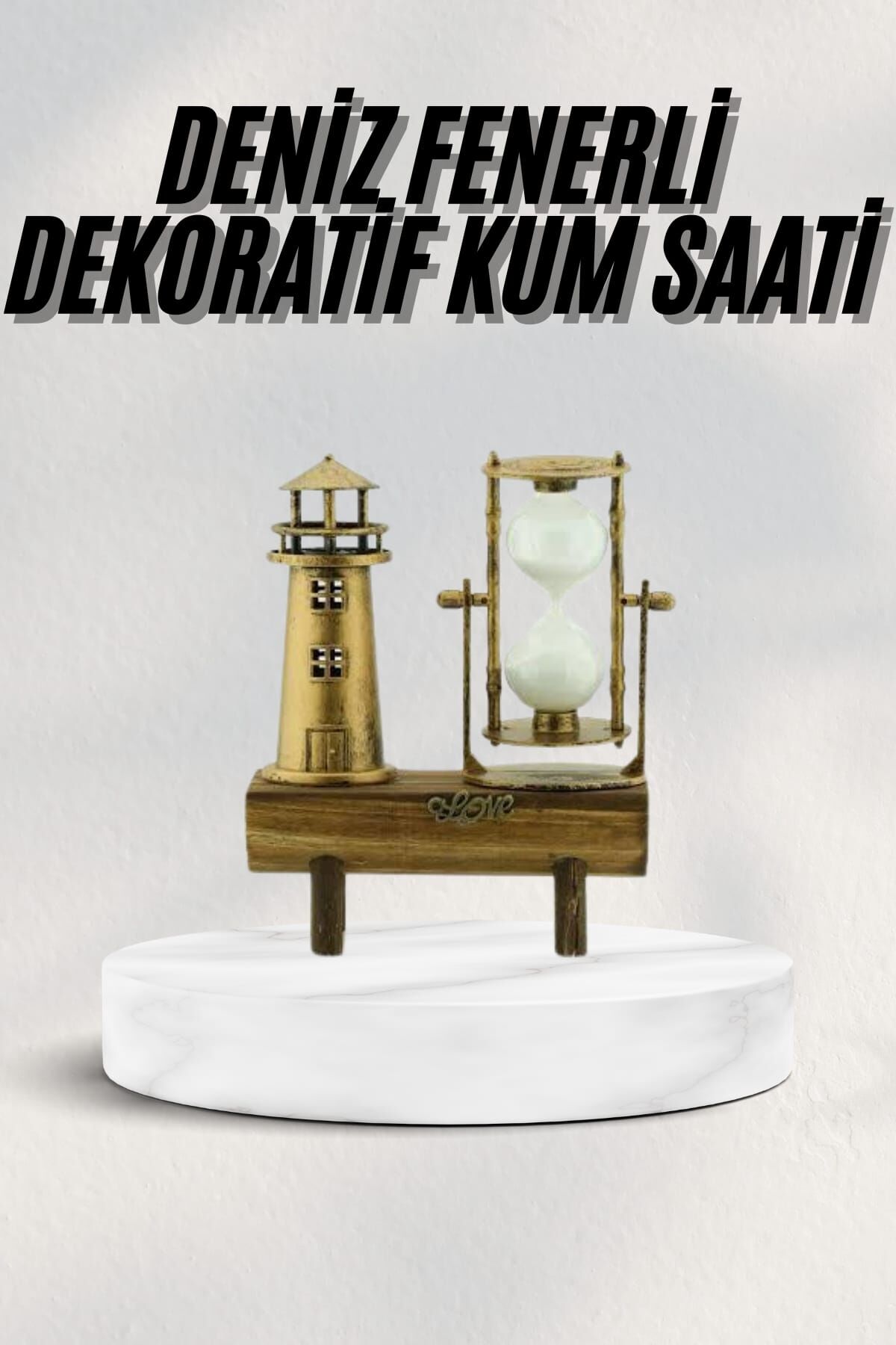 Hediyelik Kum Saati Retro Dekoratif Deniz Feneri Kum Saati - Lisinya