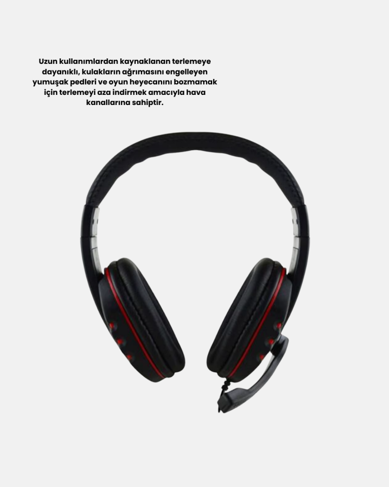 Profesyonel Gaming Kulaklık – Mikrofonlu, Yumuşak Pedli, Stereo Ses Kalitesi, Tere Dayanıklı - Lisinya
