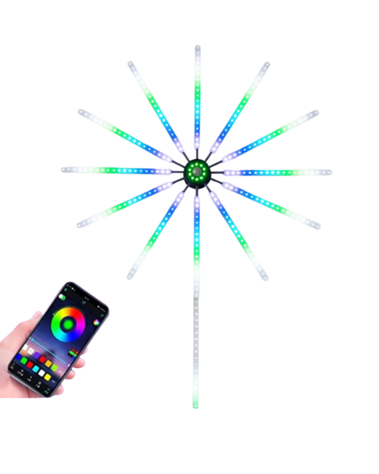 Akıllı RGB LED Havai Fişek Duvar Lambası Kumandalı ve Uygulama Kontrollü - Lisinya