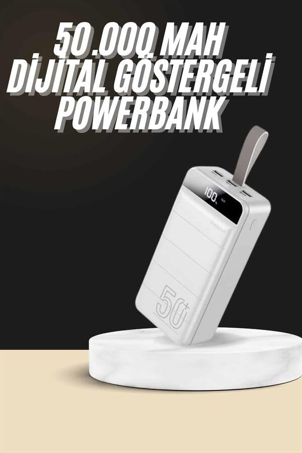 YamanHobi 50000 mAh Powerbank PD3.0 Hızlı Şarjlı LED Göstergeli Siyah