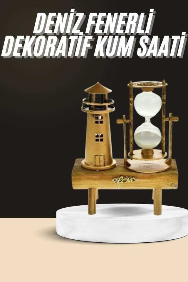 Dekoratif Kum Saati Deniz Feneri Retro Masa Hediyeli Eşya - Lisinya