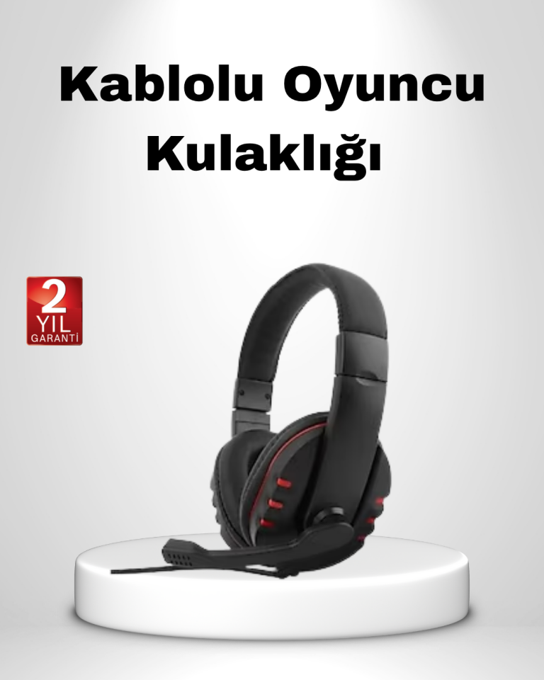 YamanHobi Mikrofonlu Oyuncu Kulaklığı 3.5 mm Stereo Kulaklık Ayarlanabilir Mikrofonlu
