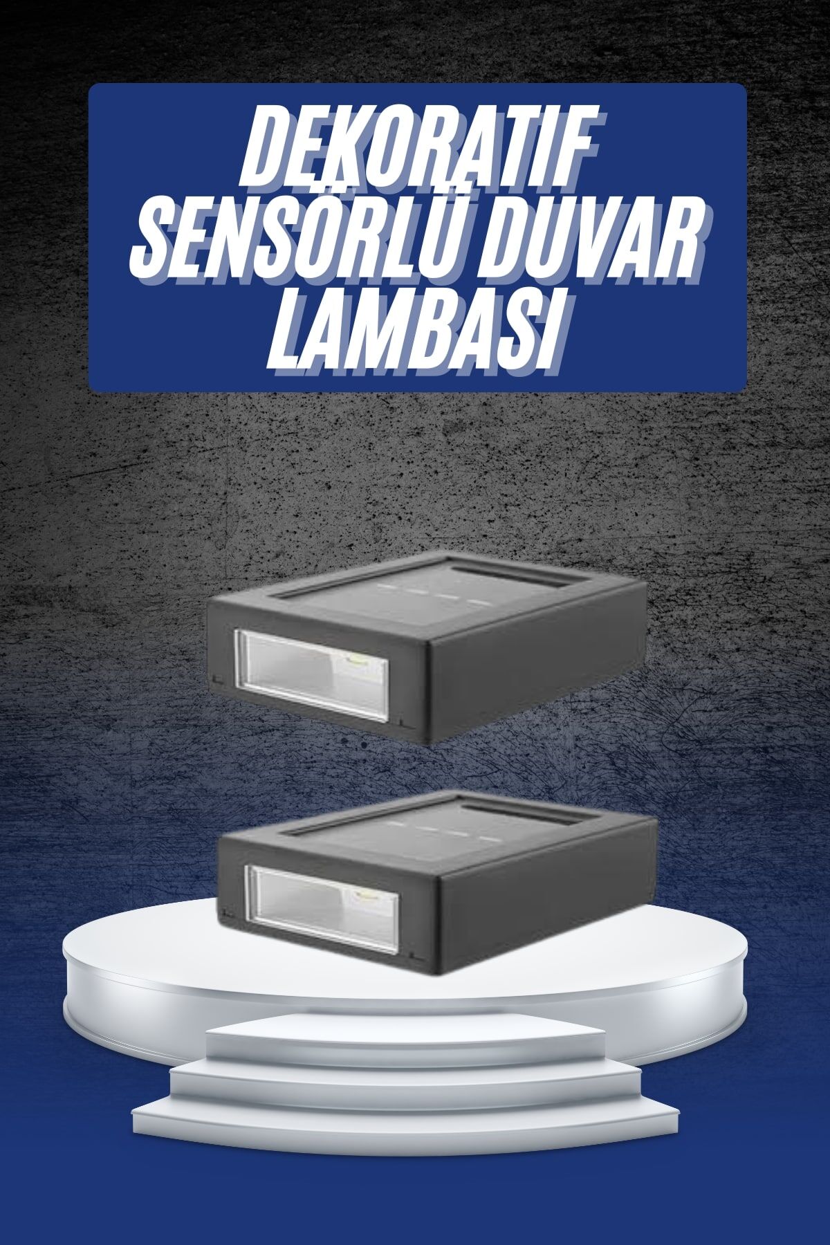 YamanHobi Çift Taraflı Solar Duvar Lambası 2 LED IP65 Siyah