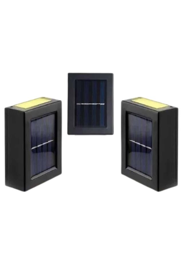 YamanHobi Çift Taraflı Solar Duvar Lambası 2 LED IP65 Siyah