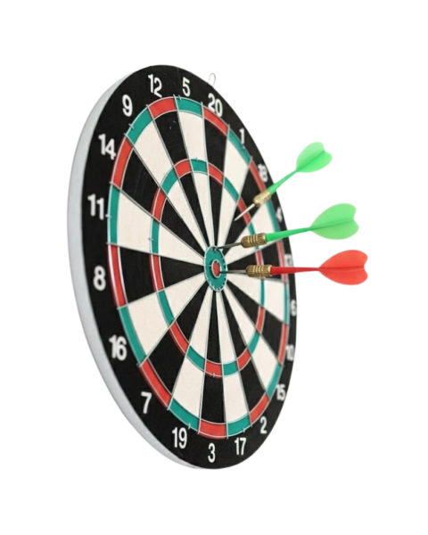 15 İnç Büyük Boy Dart Tahtası Ev Oyun Seti 4 Adet Metal Uç Oklu - Lisinya