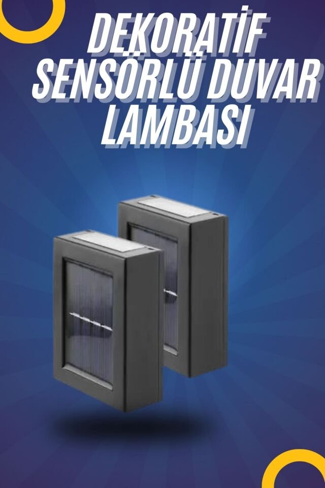 YamanHobi Çift Taraflı Solar Duvar Lambası 2 LED IP65 Siyah