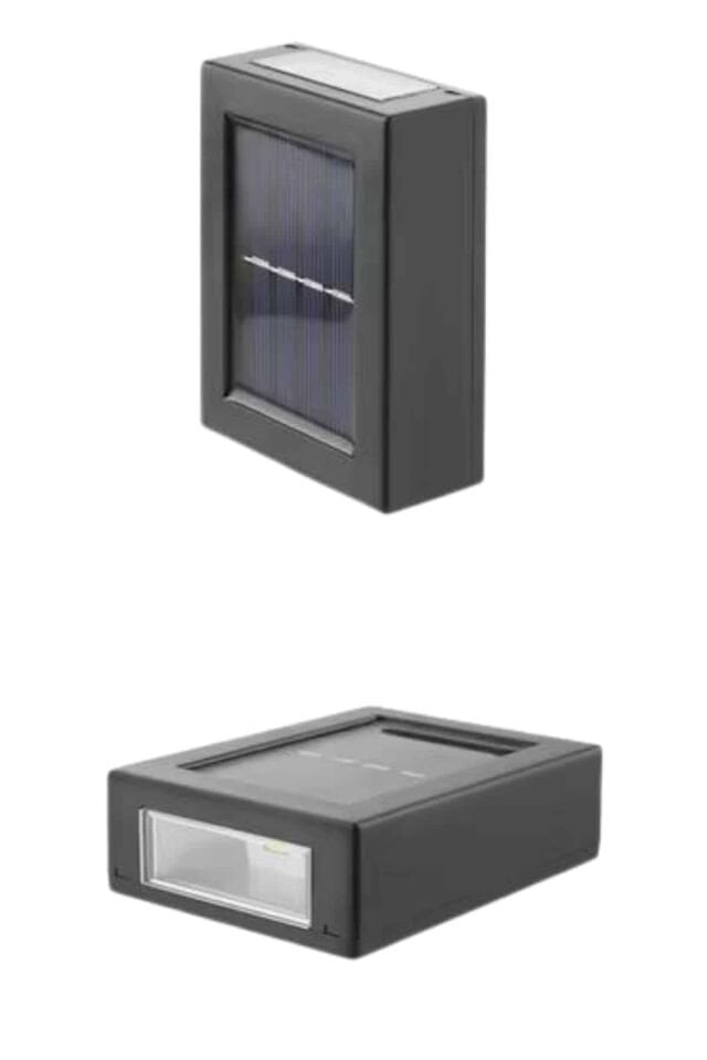 YamanHobi Çift Taraflı Solar Duvar Lambası 2 LED IP65 Siyah