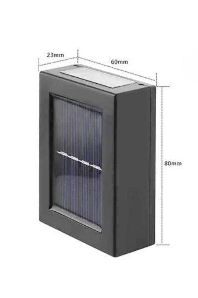 YamanHobi Çift Taraflı Solar Duvar Lambası 2 LED IP65 Siyah