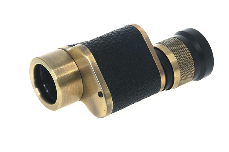 6x24  Baıgısh, Askeri Tarzi Pirinç Ve Deri Kaplamalı, Deri çantalı Monocular Dürbün Sarı ( Lisinya )