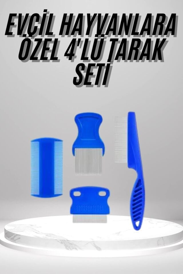 4'lü Bit Evcil Hayvan Tarak Seti Kedi Köpek Bit Tarak Seti Pire Tarağı - Lisinya