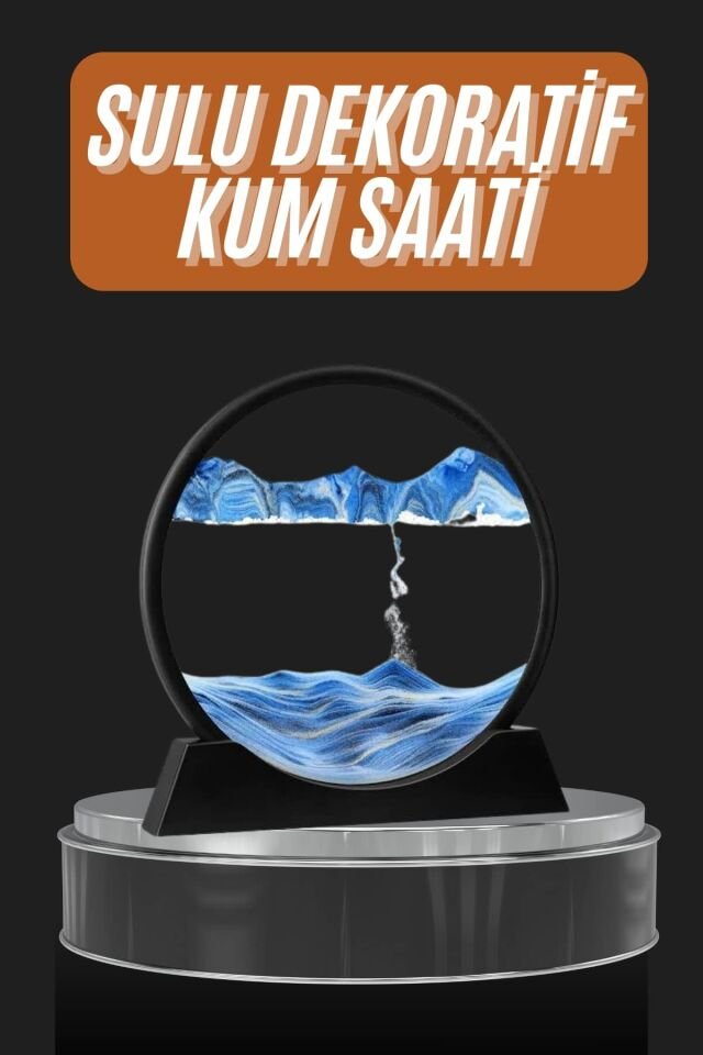 Dekoratif Sulu Kum Saati Ofis Masa Üstü Ev Yuvarlak Kum Saati - Lisinya
