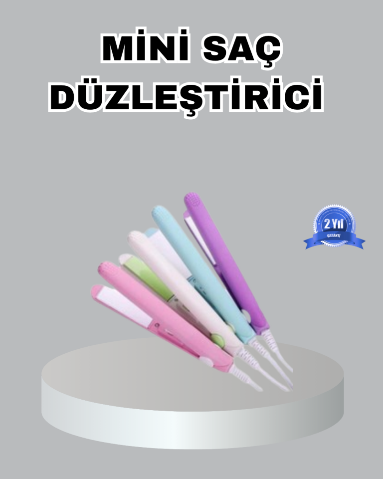 Mini Seramik Saç Düzleştirici Kompakt Boy,180°C Hızlı Isınma, Seyahat Tipi