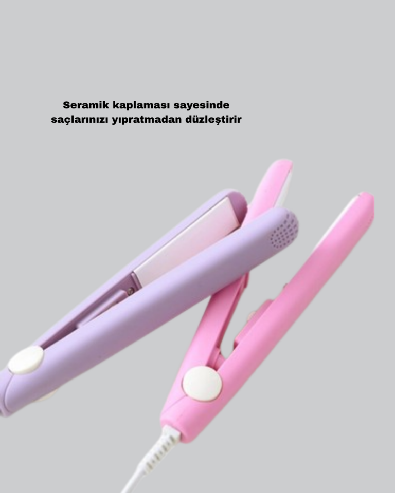 Mini Seramik Saç Düzleştirici Kompakt Boy,180°C Hızlı Isınma, Seyahat Tipi