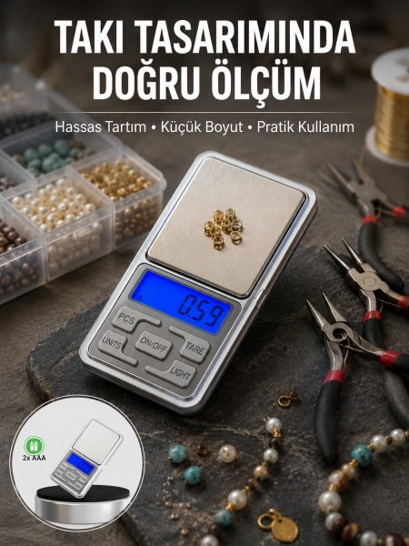 Mavi Işıklı LCD Ekranlı Hassas Tartı Terazisi Yeni Nesil - Lisinya