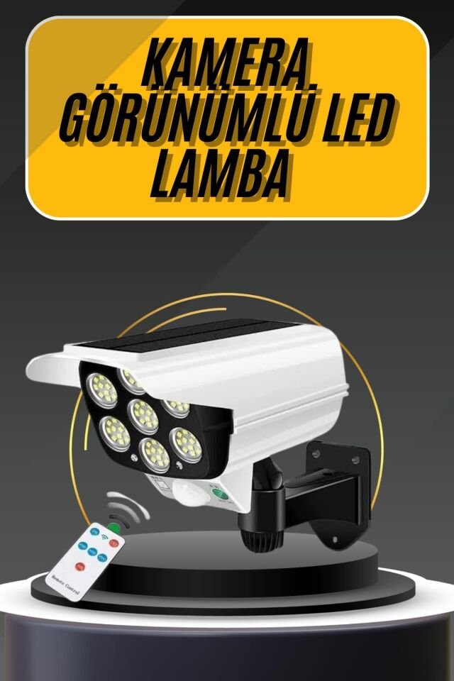 YamanHobi Kamera Görünümlü Solar Sensörlü LED Güvenlik Lambası IP65