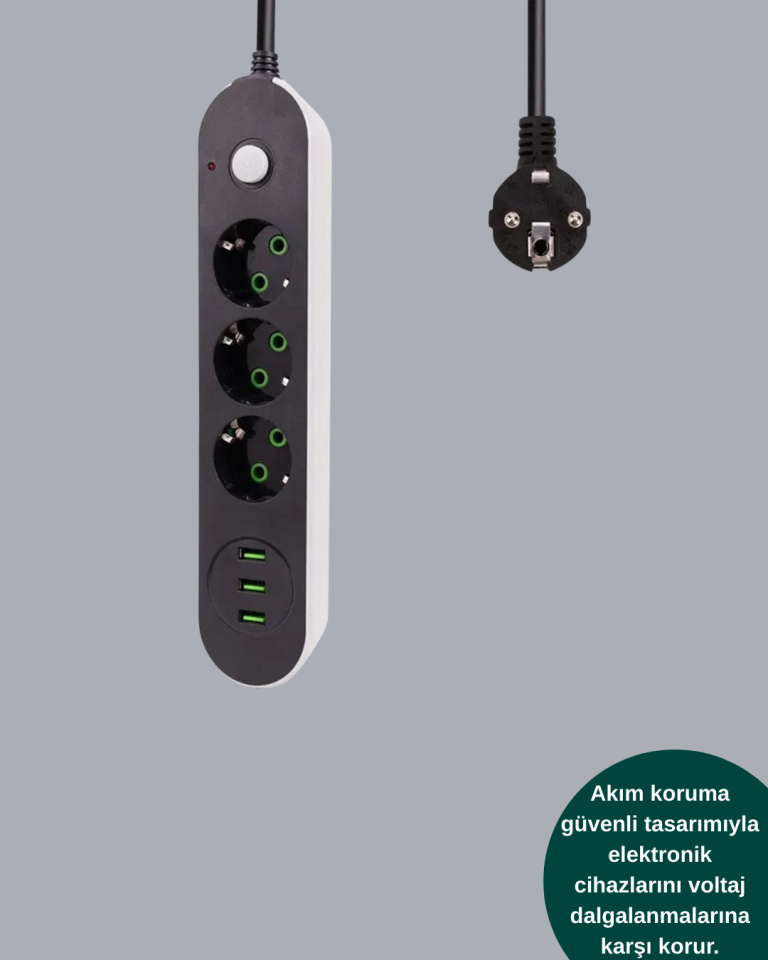 3 USB Portlu Üçlü Priz CXE103 - Lisinya