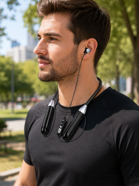 Kablosuz Bluetooth Boyun Kulaklığı Mikrofonlu Müzik Dinleme Çağrı Cevaplama Ses Kontrollü Kulak İçi Kulaklık