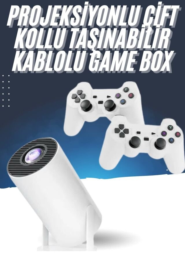 4K Wireless Çift Kollu Kumandalı Oyun Projeksiyonu Retro Video Oyunu - Lisinya
