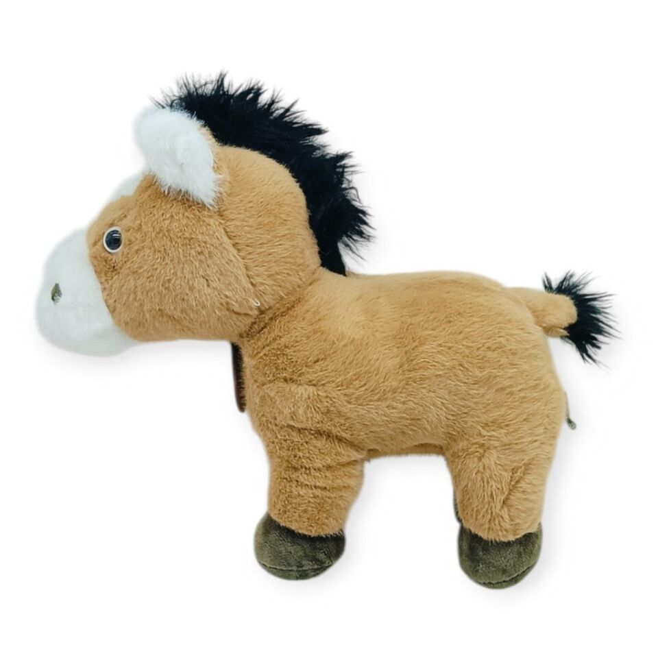 Peluş Hayvanlar Sesli 30 cm At - Koyu Kahverengi (Lisinya)