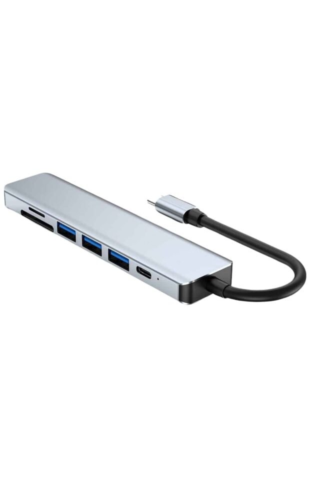 8 Portlu Macbook Çevirici Type C Hub  SD TF USB Çoğaltıcı Ethernet - Lisinya