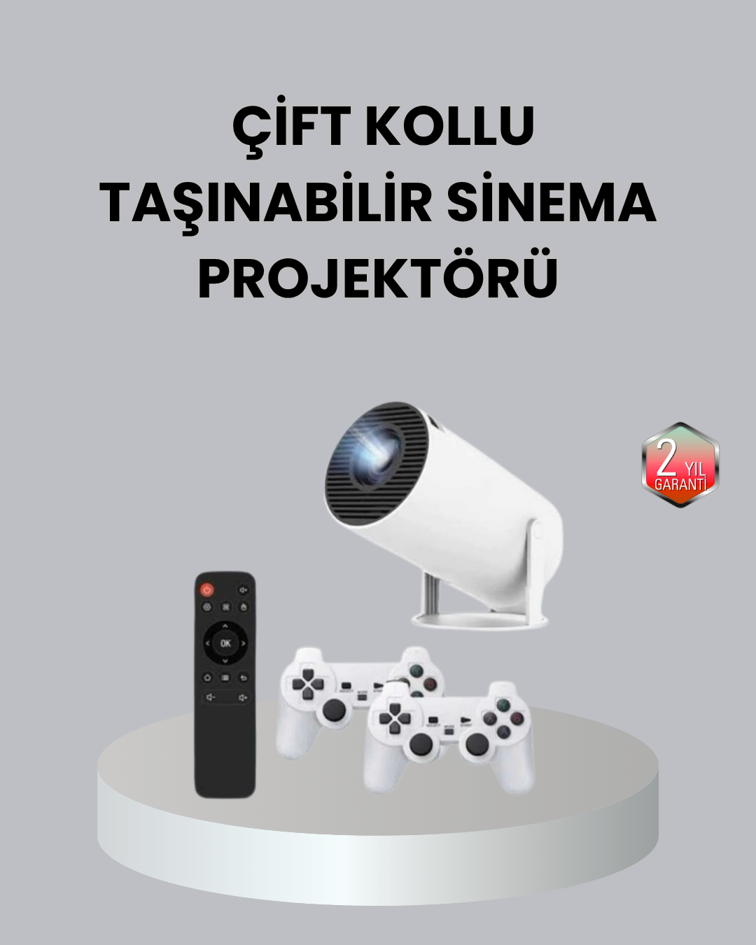 4K Wi-Fi 6 Projeksiyon Cihazı – 10.000+ Oyun Desteği, Kablosuz Bağlantı ve Çoklu Giriş Portları - Lisinya