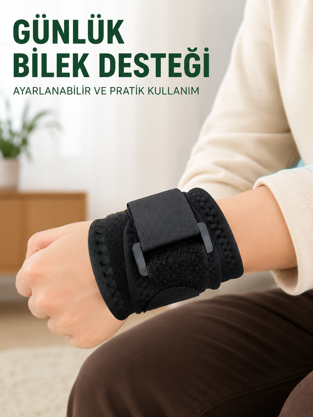 Ayarlanabilir Bileklik Bilek Destek Bandı Spor Egzersiz ve Günlük Kullanım İçin - Lisinya
