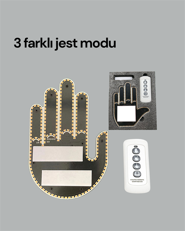 Kablosuz Kumandalı LED Jest Işığı – 3 Modlu Araba Arkası Mesaj Işığı, 203 LED ile Yüksek Parlaklık - Lisinya
