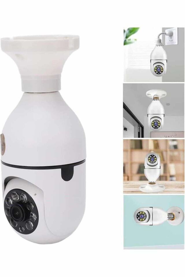Wifi Güvenlik Kamerası Çift kameralı Ampule Takılabilir Sensörlü - Lisinya
