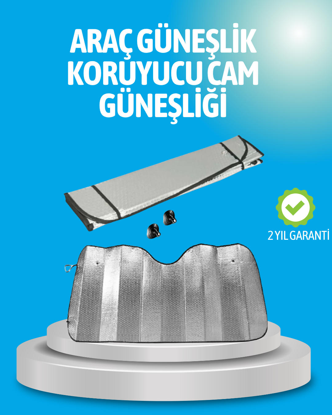 Gelişmiş Yansıtıcılı Katlanabilir Araç Güneşliği – Alüminyum & Süngerli İzolasyon Teknolojisi - Lisinya
