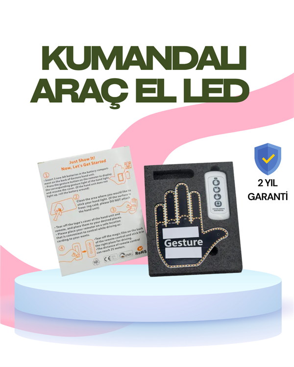 Yüksek Görünürlüklü Otomobil Jest Işığı – 3 Modlu LED Arka Cam Aksesuarı, Pratik ve Eğlenceli - Lisinya