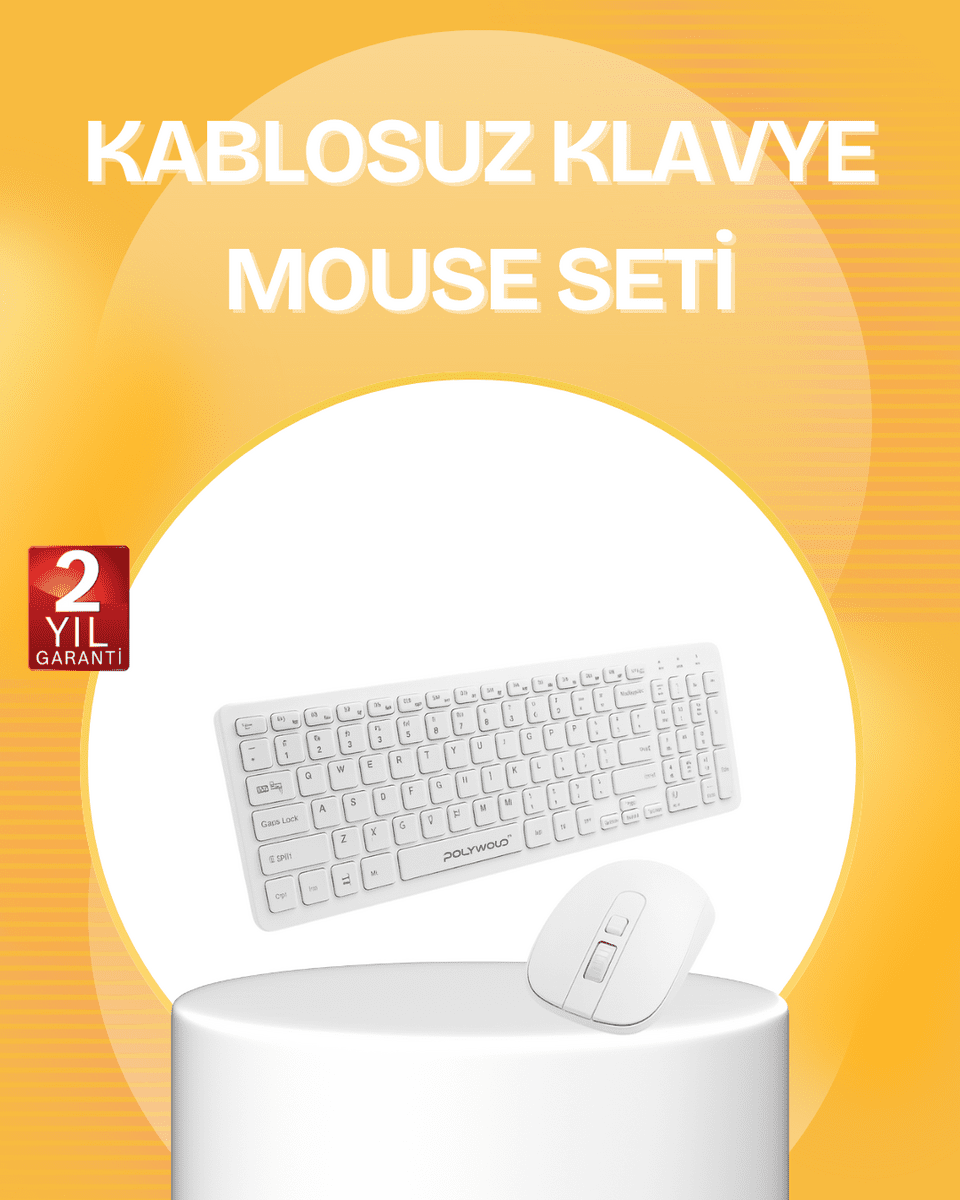 Kablosuz Klavye Mouse Takımı - Ergonomik, Sessiz ve Enerji Tasarruflu