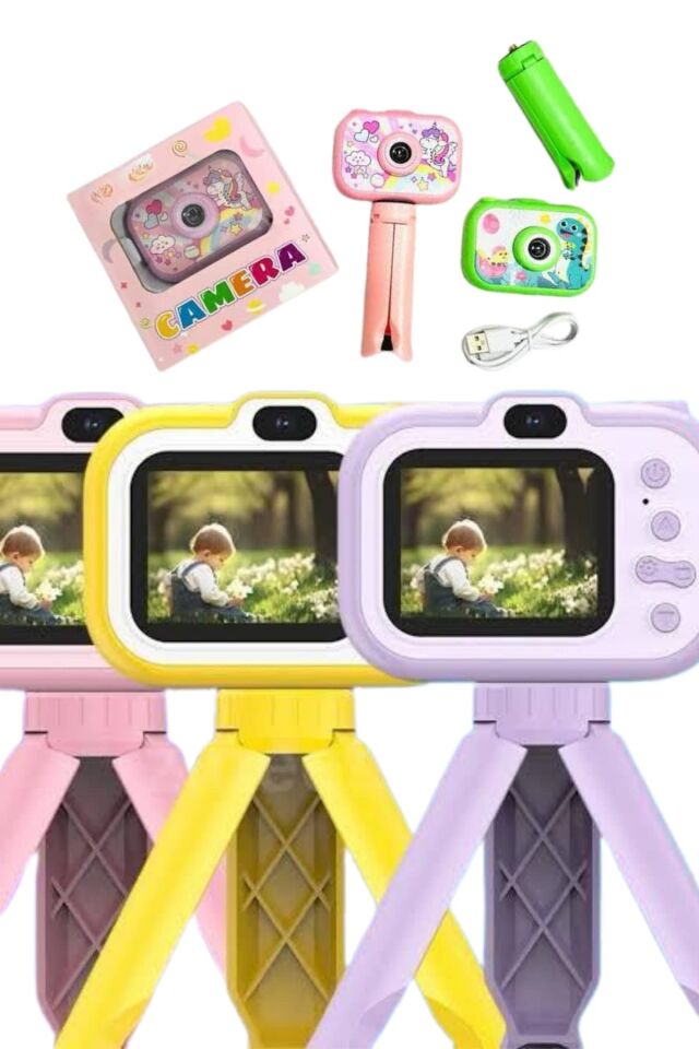 Çocuk Için Eğitici Video Kamera Ayaklı Mini Fotoğraf Makinesi - Lisinya