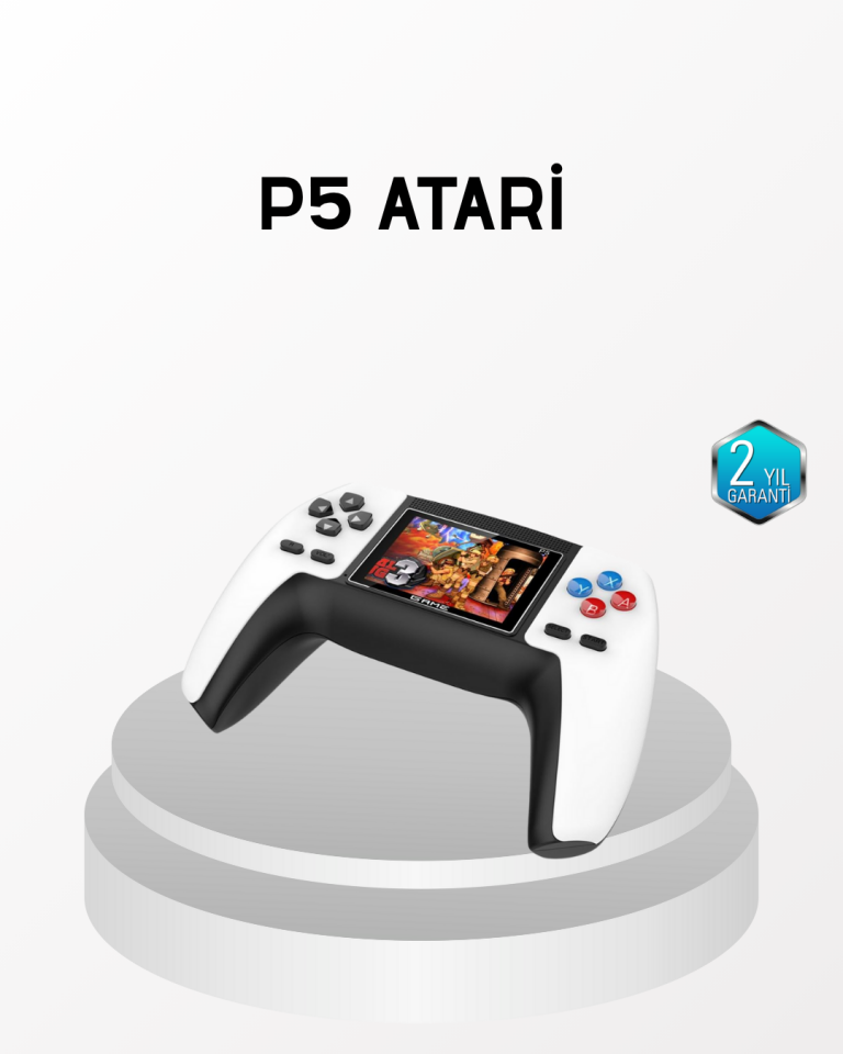 520 Klasik Oyunlu P5™ ControllerView Retro Konsol – Şarjlı,  Ergonomik Tasarım