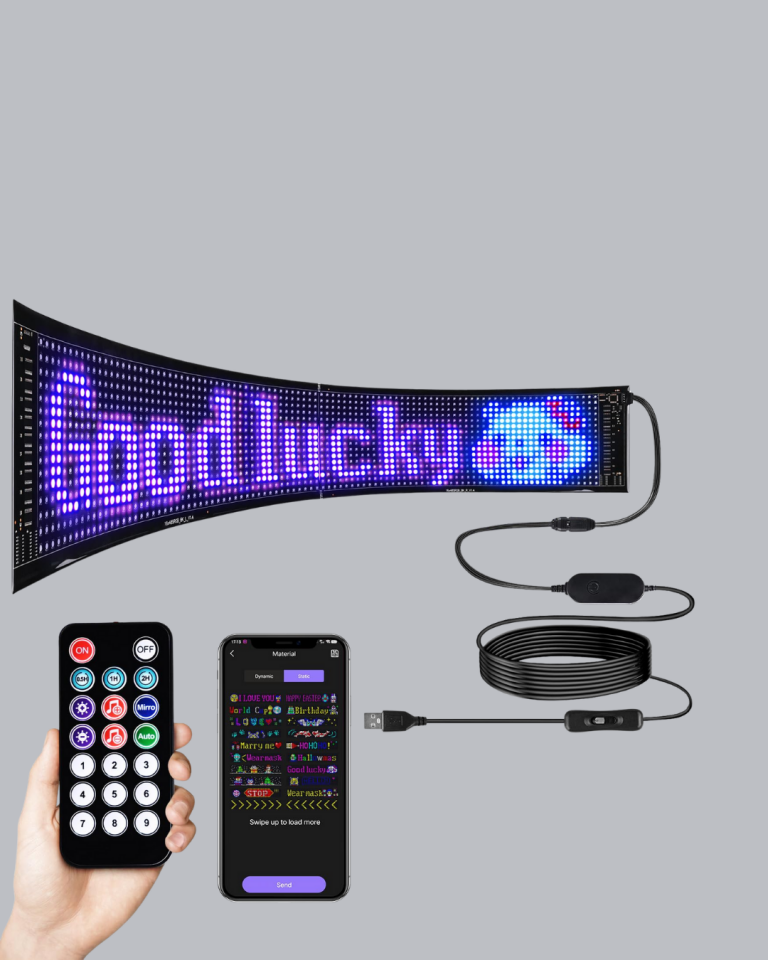 RGB LED Panel – Mobil Uyumlu, Yazı ve GIF Destekli, USB Bağlantılı Dekoratif Ekran - Lisinya
