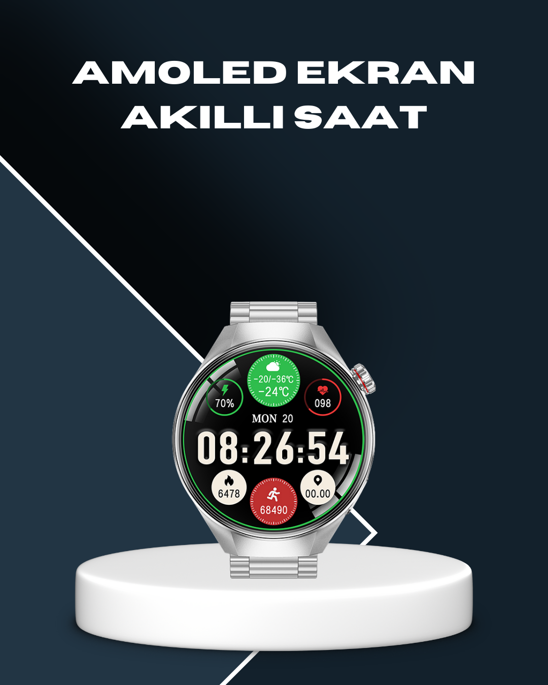 Akıllı Saat Bluetooth Görüşme Destekli – Spor, Sağlık ve Bildirim Özellikli - YamanHobi