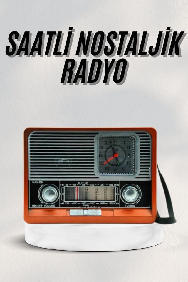 Vintage Nostaljik Radyo AUX USB SD Kart Girişli Şarjlı Bluetooth Bağlantılı - Lisinya