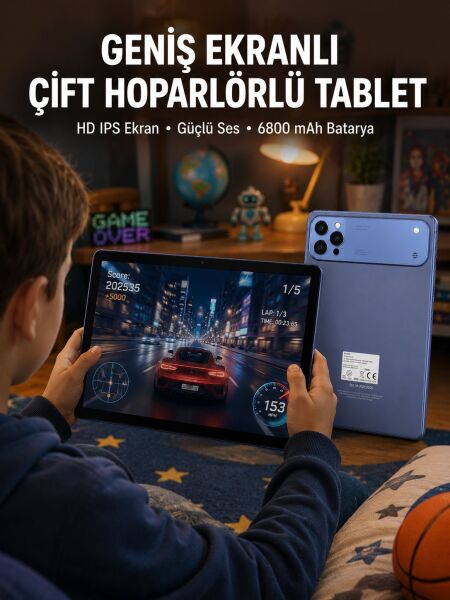 10.1 İnç Tablet 6800 mAh Batarya Çift Hoparlörlü Yeni Nesil - Lisinya